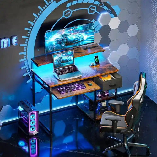 Bureau d'ordinateur de 101,6 cm avec multiprise intégrée