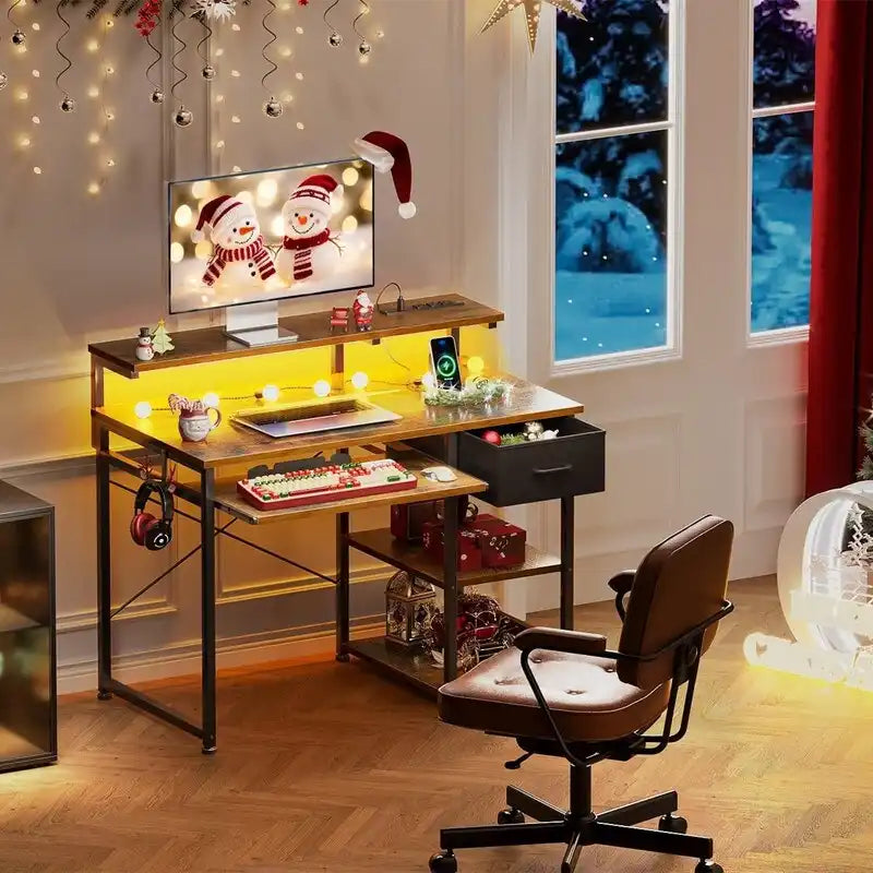Bureau d'ordinateur de 101,6 cm avec multiprise intégrée