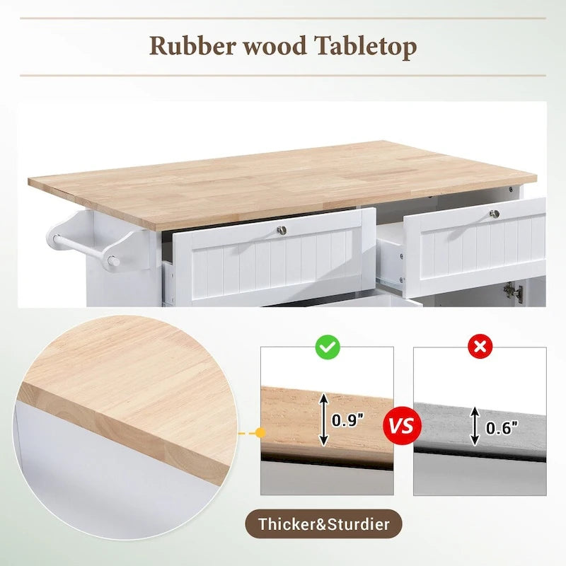 Ensemble îlot de cuisine avec abattant et 2 tabourets