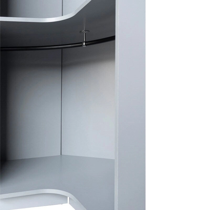 Armoire d'angle avec penderie et étagères