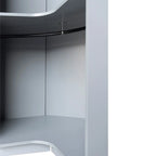 Armoire d'angle avec penderie et étagères