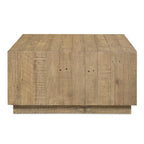 Table basse carrée en bois recyclé avec piédestal, marron - 31,5 x 31,5 x 16