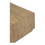 Table basse carrée en bois recyclé avec piédestal, marron - 31,5 x 31,5 x 16